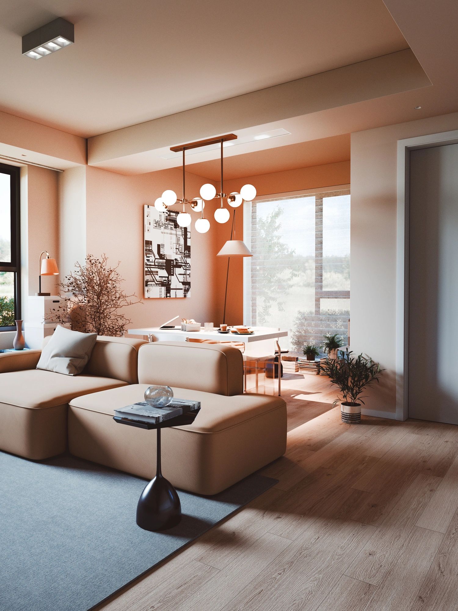 urban condo interior living room